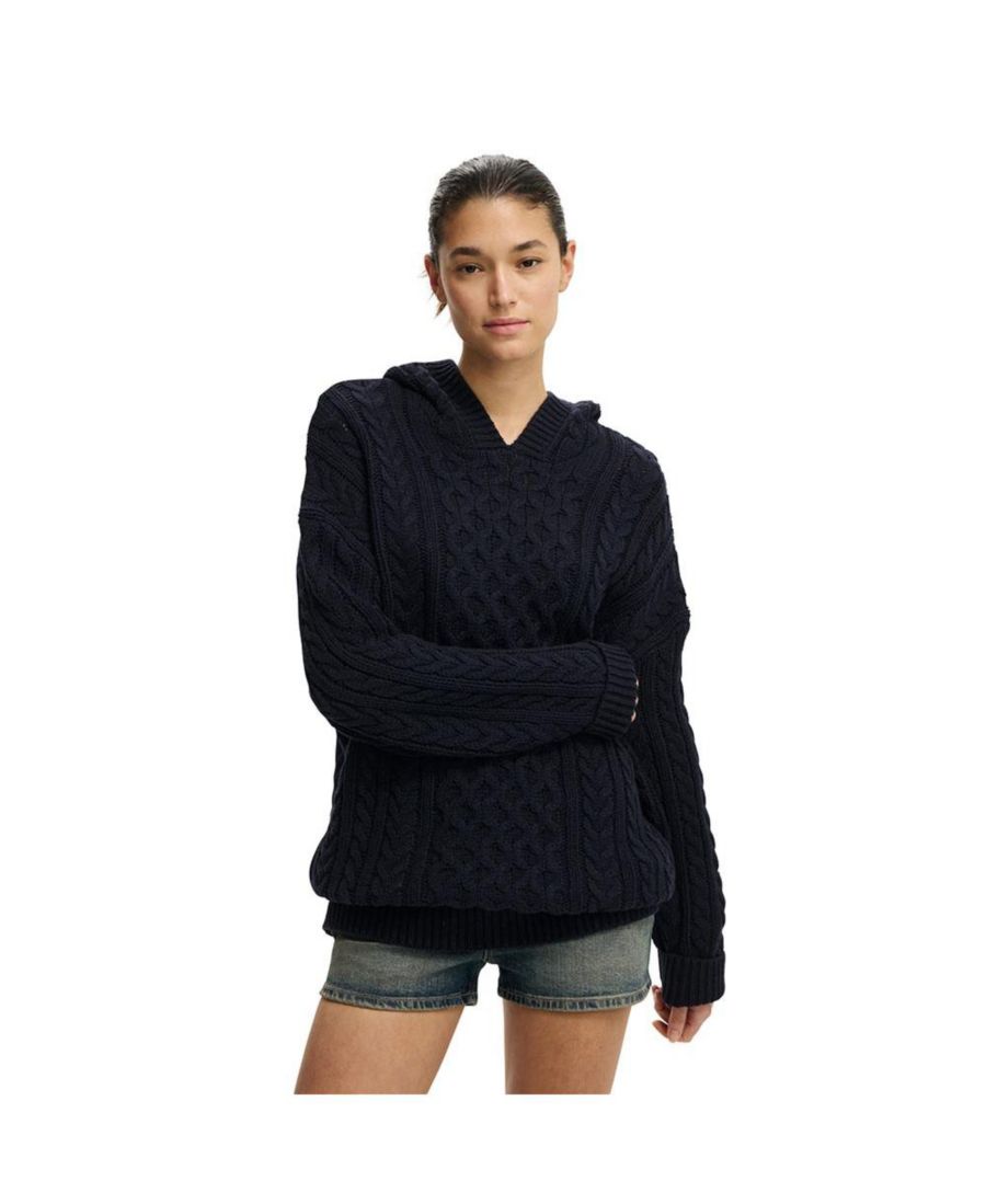 

Женская толстовка с капюшоном свободного кроя с косами COTTON ON, Total eclipse