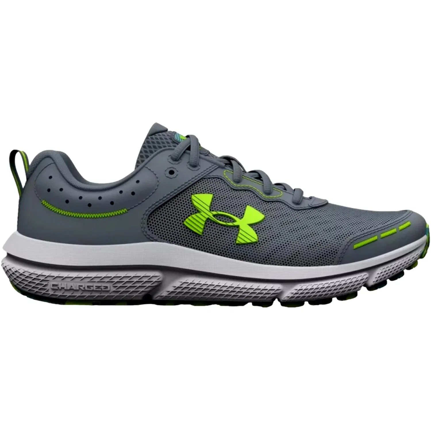 Under Armour BGS Assert 10 Gravel / Glacier Blue / Lime Surge 3026182-102 Grade-School