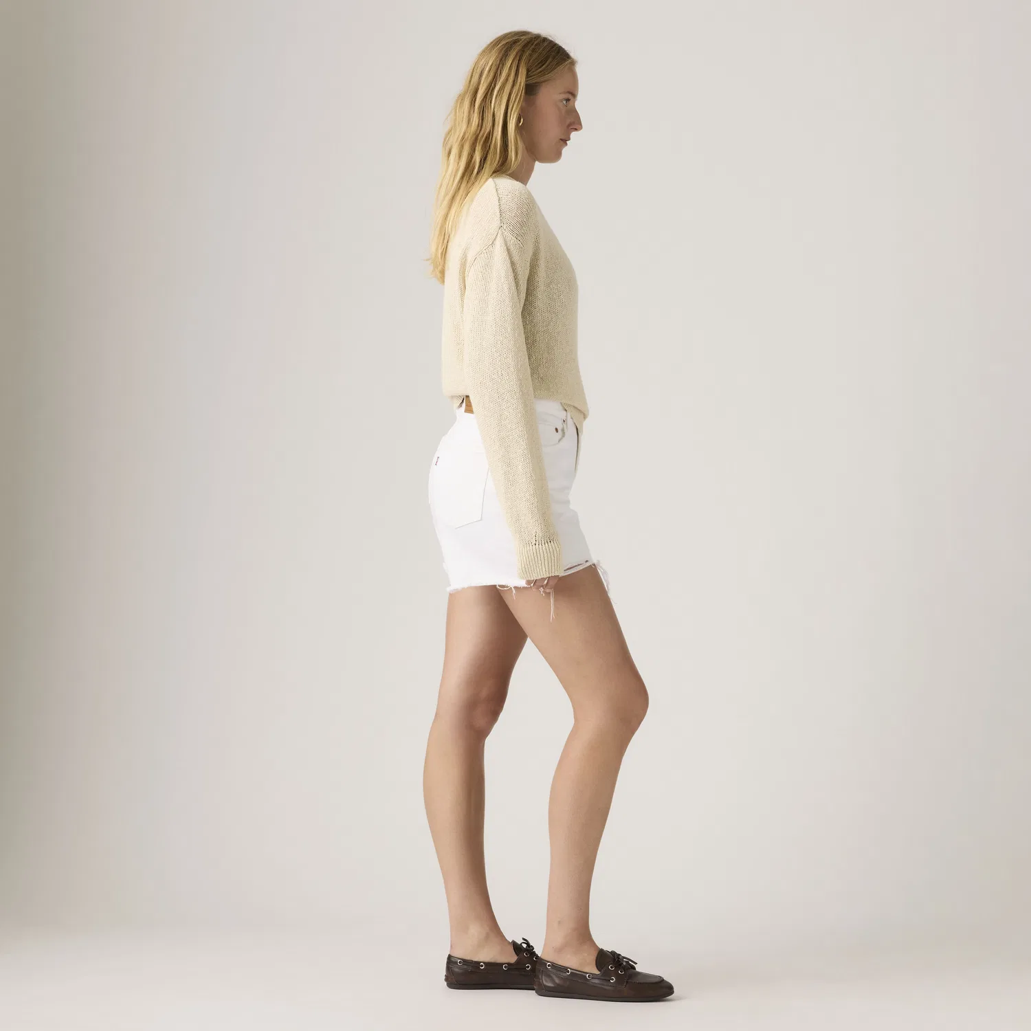 Женские шорты Ribcage Levi's, White — фото 4