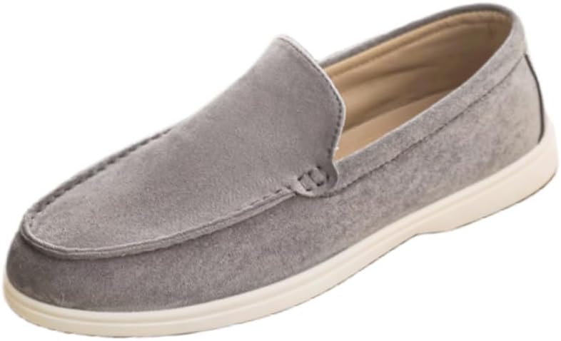 

Мужские лоферы, низкие повседневные удобные туфли на плоской подошве, подходят для ежедневной носки Fusecottc, серый