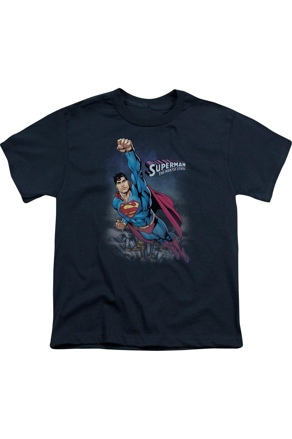 

Футболка с коротким рукавом для подростков Superman Twilight Flight Gildan, темно-синий