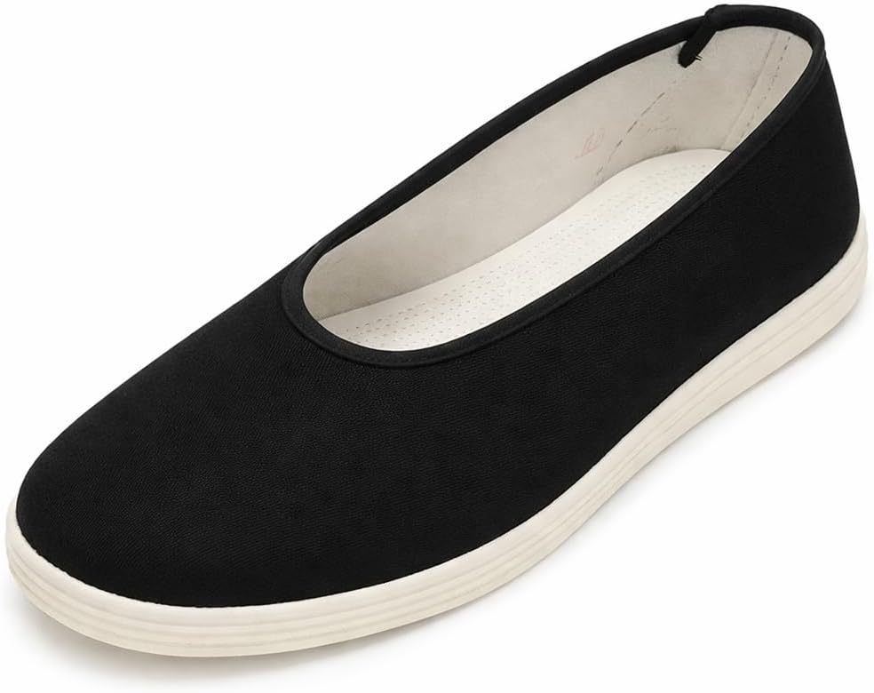 

Взрослые китайские традиционные старые пекинские холщовые туфли Lazutom, дышащие, с круглым носком, кунг-фу, на резиновой подошве, для боевых искусств, с хлопковой подошвой, черный