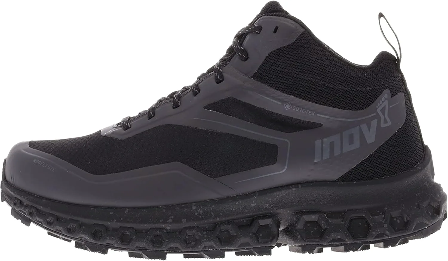 Мужские ботинки INOV8 Rocfly G 390 с амортизацией, дышащие, удобные и гибкие для походов по пересеченной местности, черный — фото 4