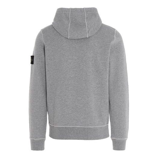 Толстовка garment dyed popover hoodie 'grey marl' Stone Island, серый — фото 2