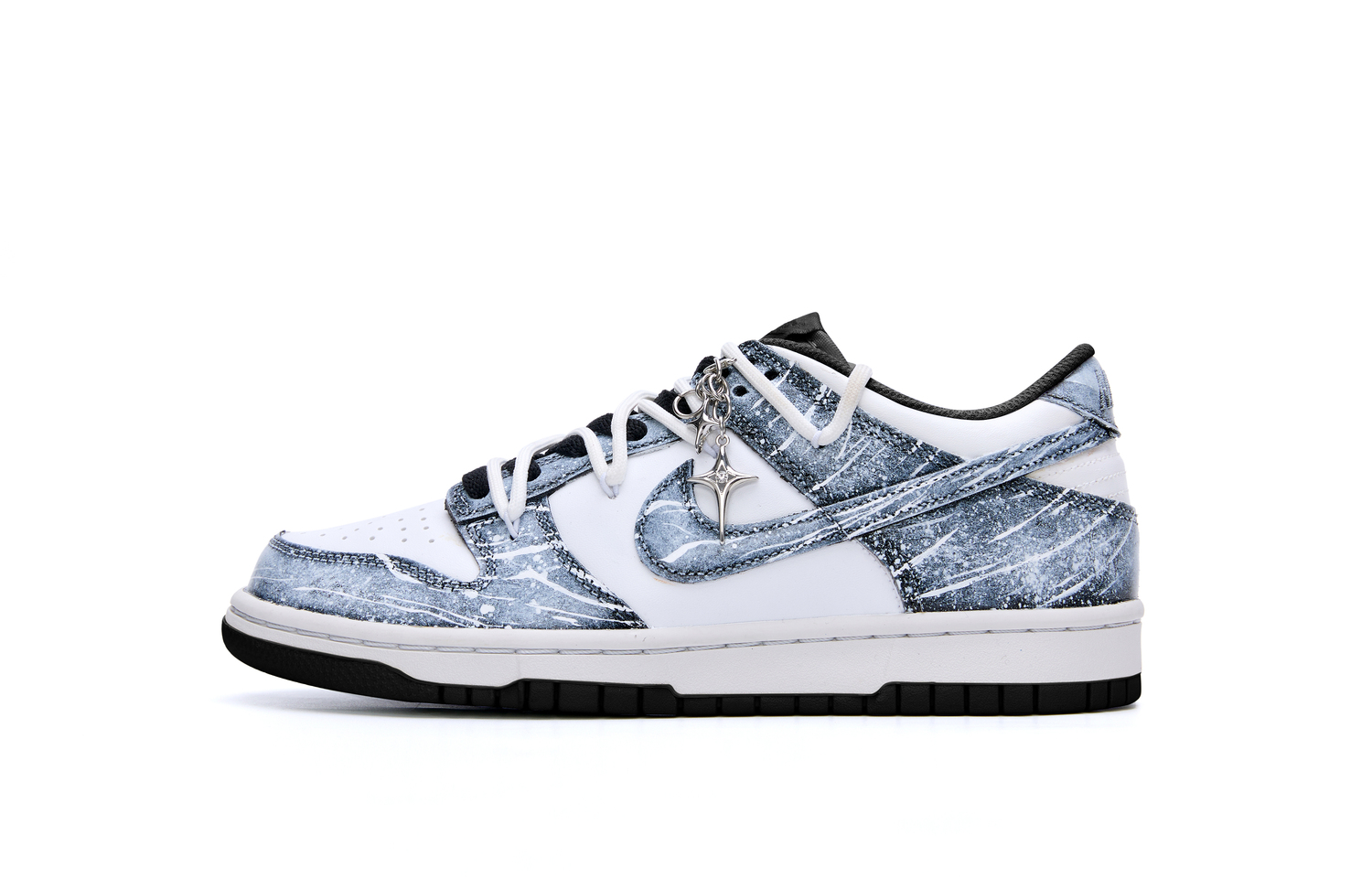 

Nike Кроссовки для скейтбординга Dunk Starry Mist Vientiane с амортизацией, низкие, унисекс, черно-белые