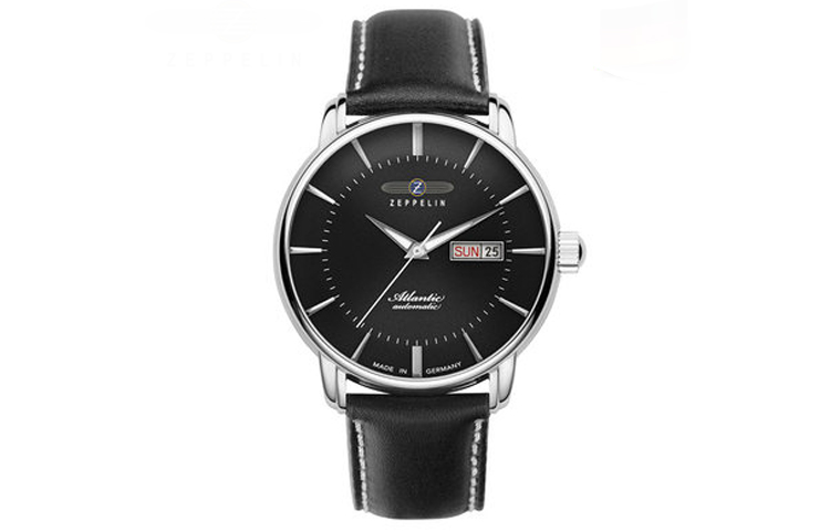 

ZEPPELIN Часы Quartz Movement Men's Watch Watch Black Dial Stainless Steel Case Genuine Leather Strap