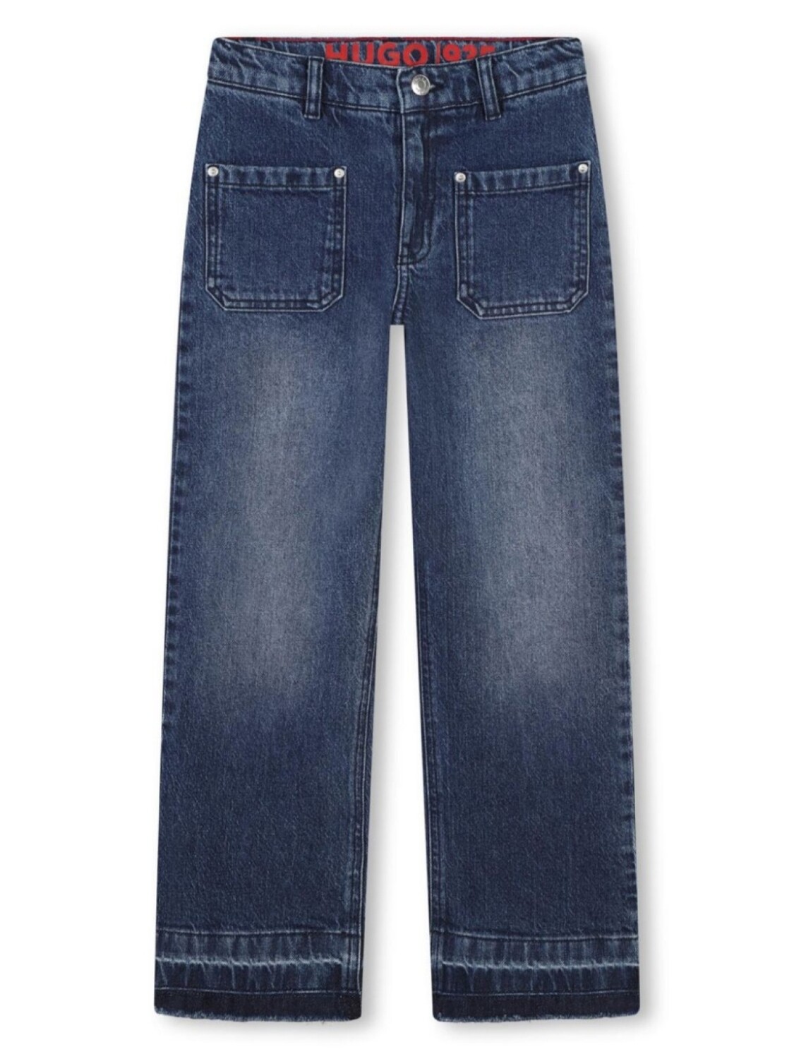 

HUGO KIDS хлопковые джинсы прямого покроя, синий