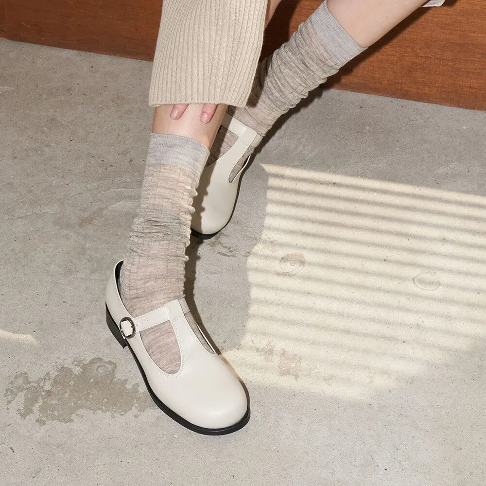 Мужские лоферы-слингбэки Gabriel Classic T-Strap цвета айвори от Blanc Sur Blanc — фото 3