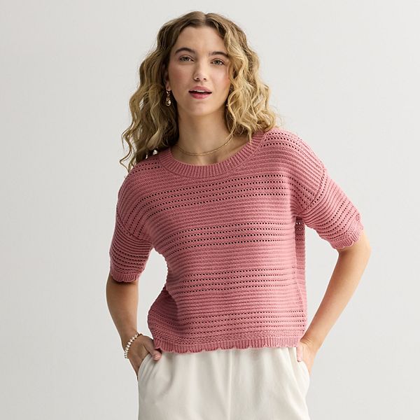 

Топ-свитер с ажурной вязкой для подростков Pink Republic, Sunset Rose