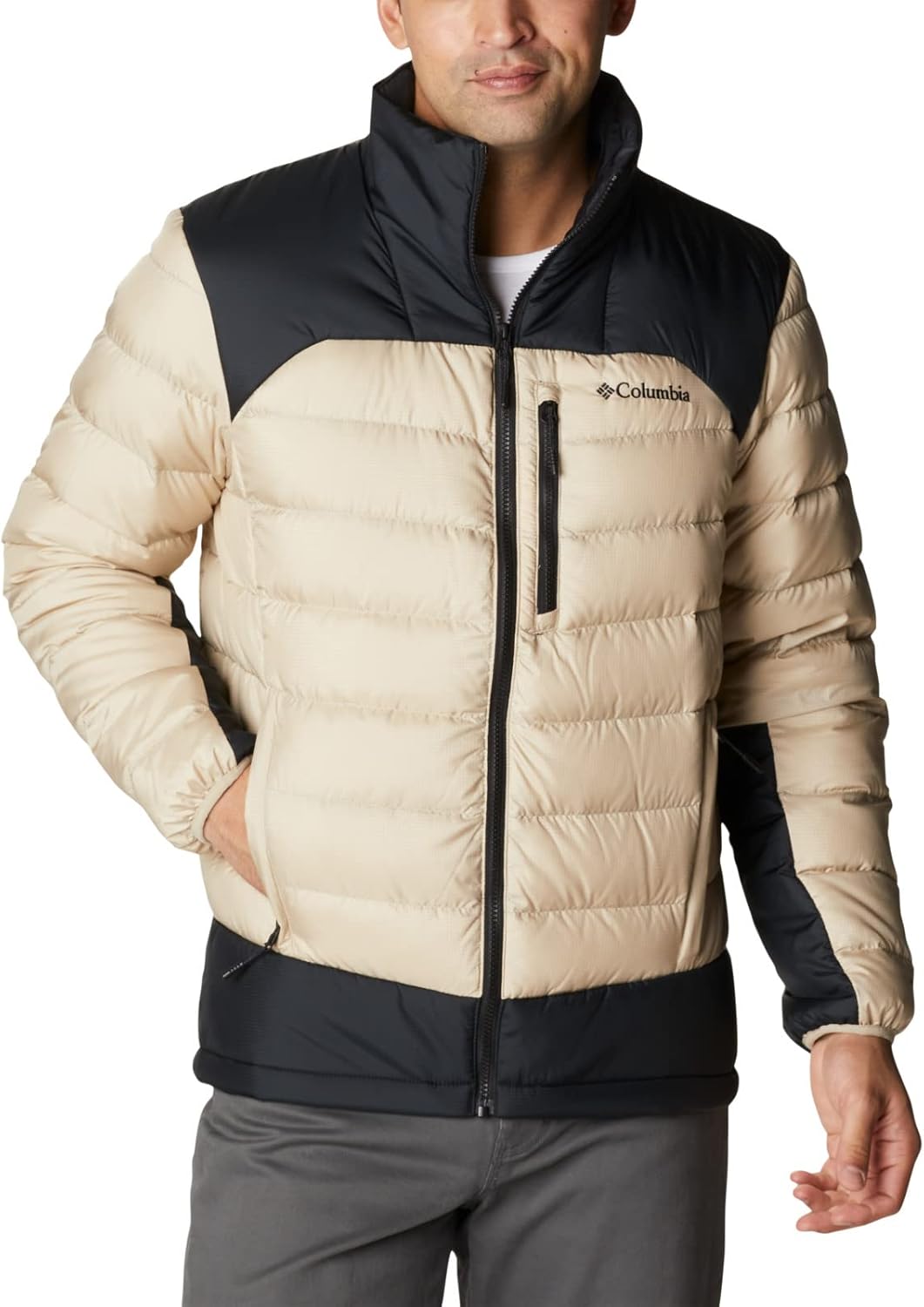 

Columbia Мужская осенняя парковая куртка на пуху, Ancient Fossil/Black