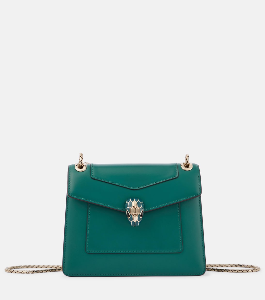 

Серпенти Форевер Дей-ту-Найт маленькая кожаная сумка через плечо Bvlgari, Emerald Green