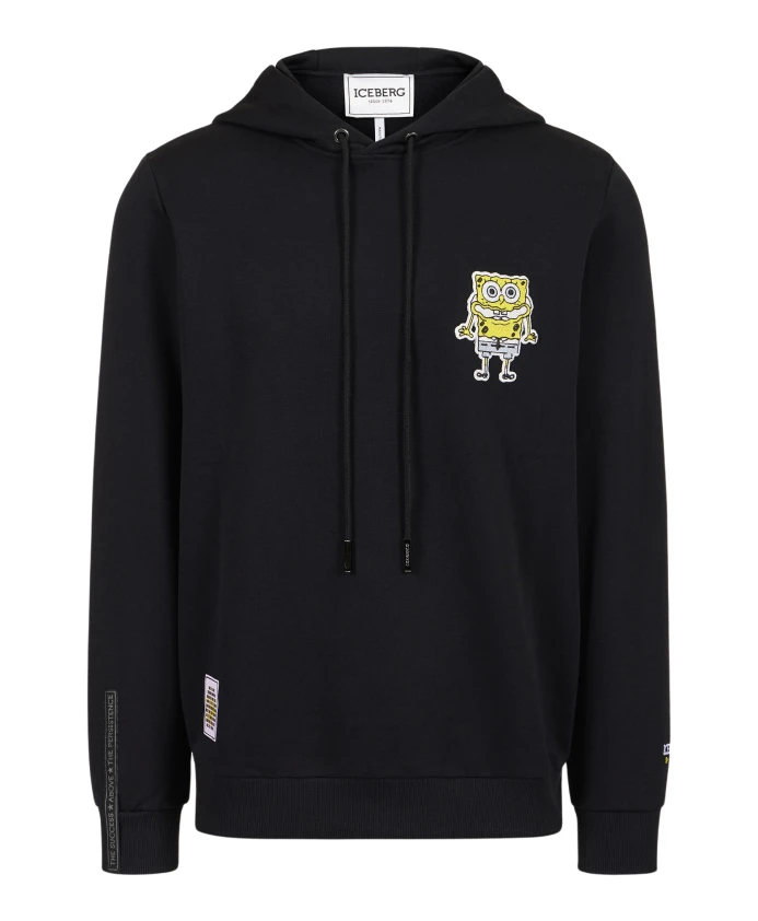 

Толстовка с нашивкой и вышитым логотипом Губки Боба. Iceberg, черный