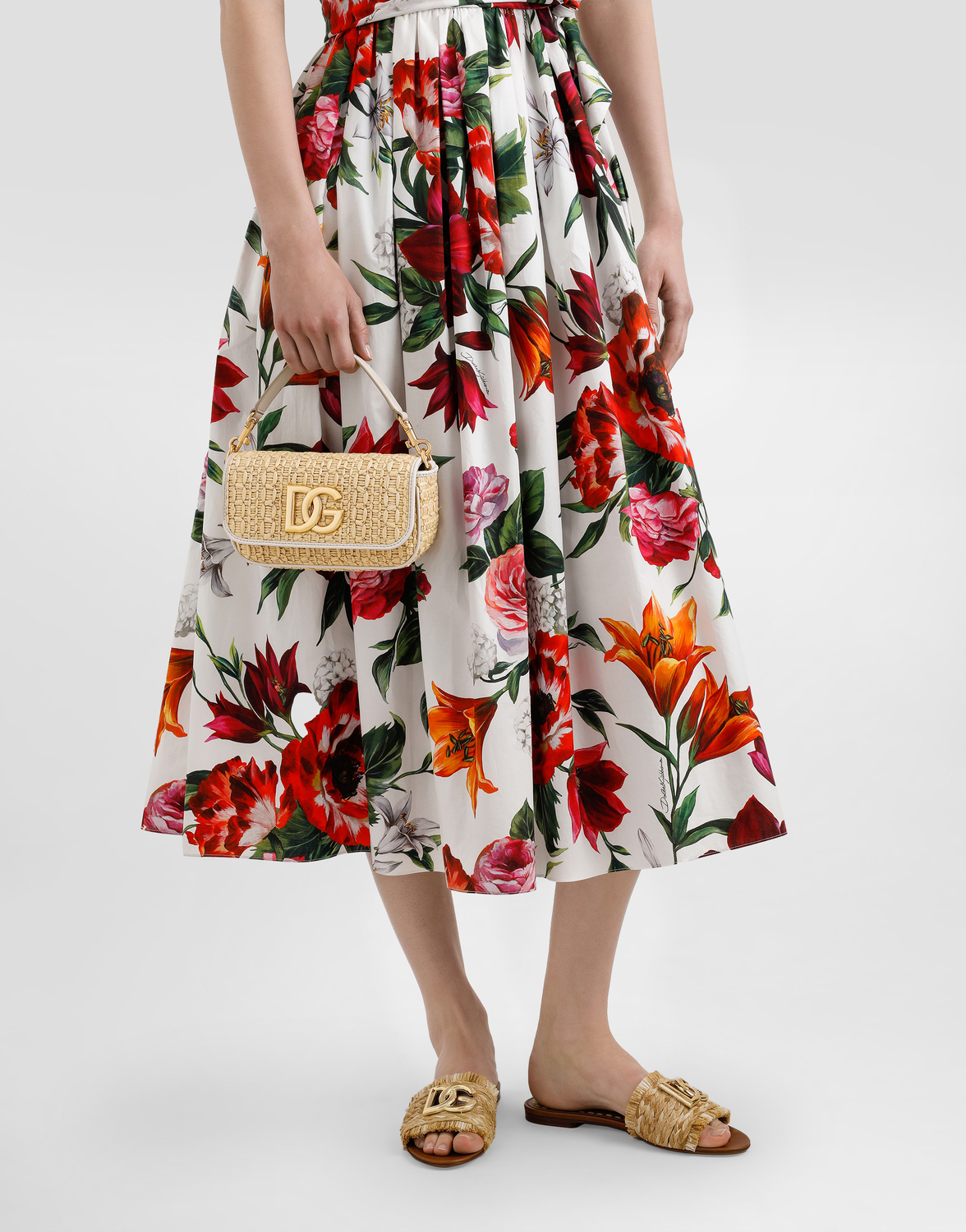 Плечевая сумка из кроше из рафии Dolce & Gabbana, мультиколор — фото 2
