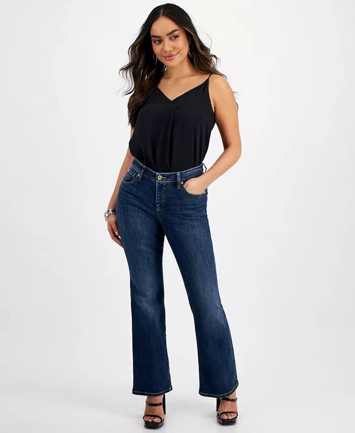 

Джинсы Petite со средней посадкой Bootcut I.N.C. International Concepts, синий