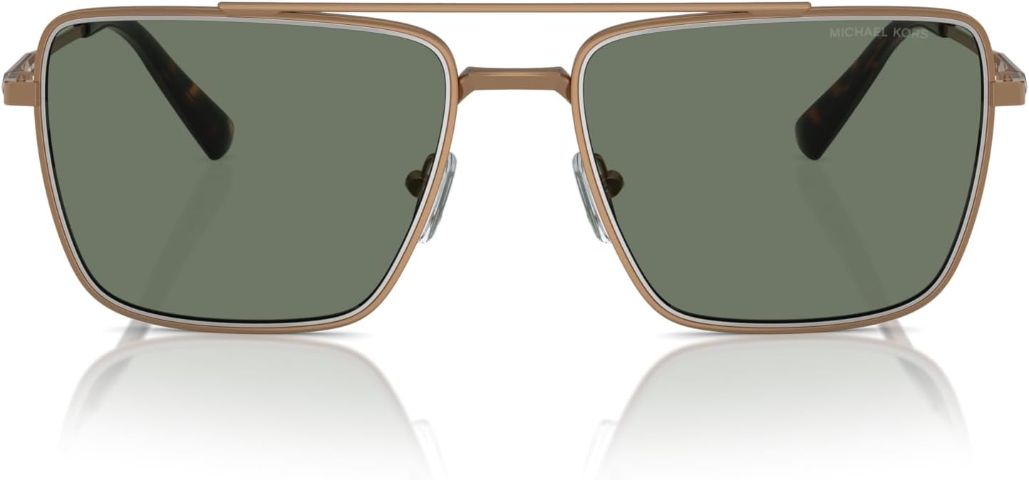 

Michael Kors мужские солнцезащитные очки квадратной формы Mk1154 Blue Ridge, Shiny Gold/Green Solid