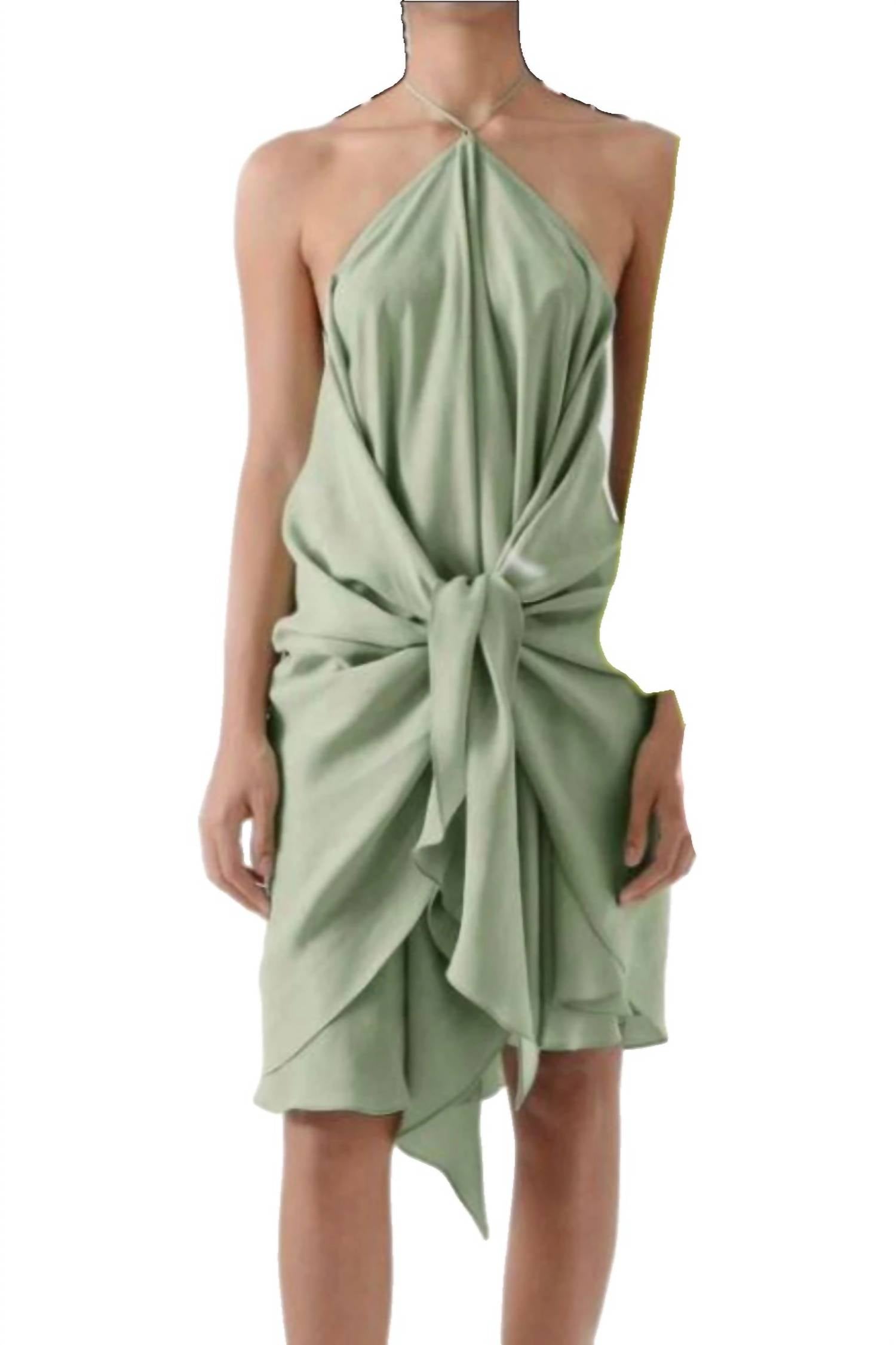 

Платье с запахом на шее в мятном цвете Lado Bokuchava