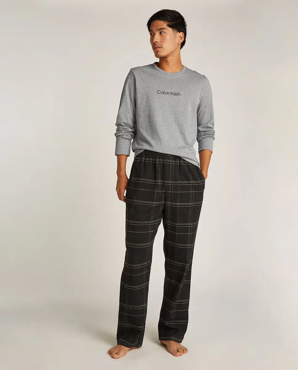 

Комплект из пижамных штанов в клетку Calvin Klein, черный