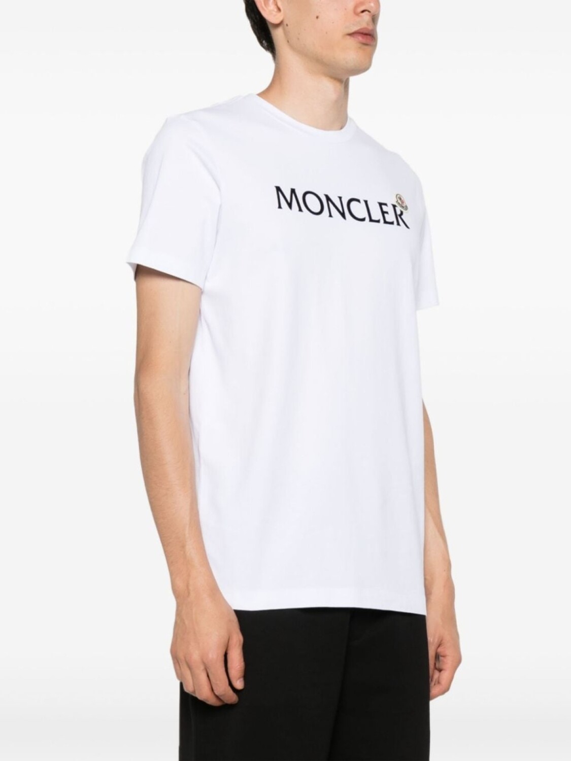 

Moncler футболка с фактурным логотипом, белый