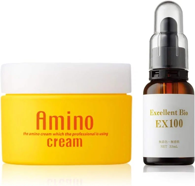 Набор для ухода за кожей EBiS Amino Cream 100 г и растительная сыворотка с плацентой 33 мл