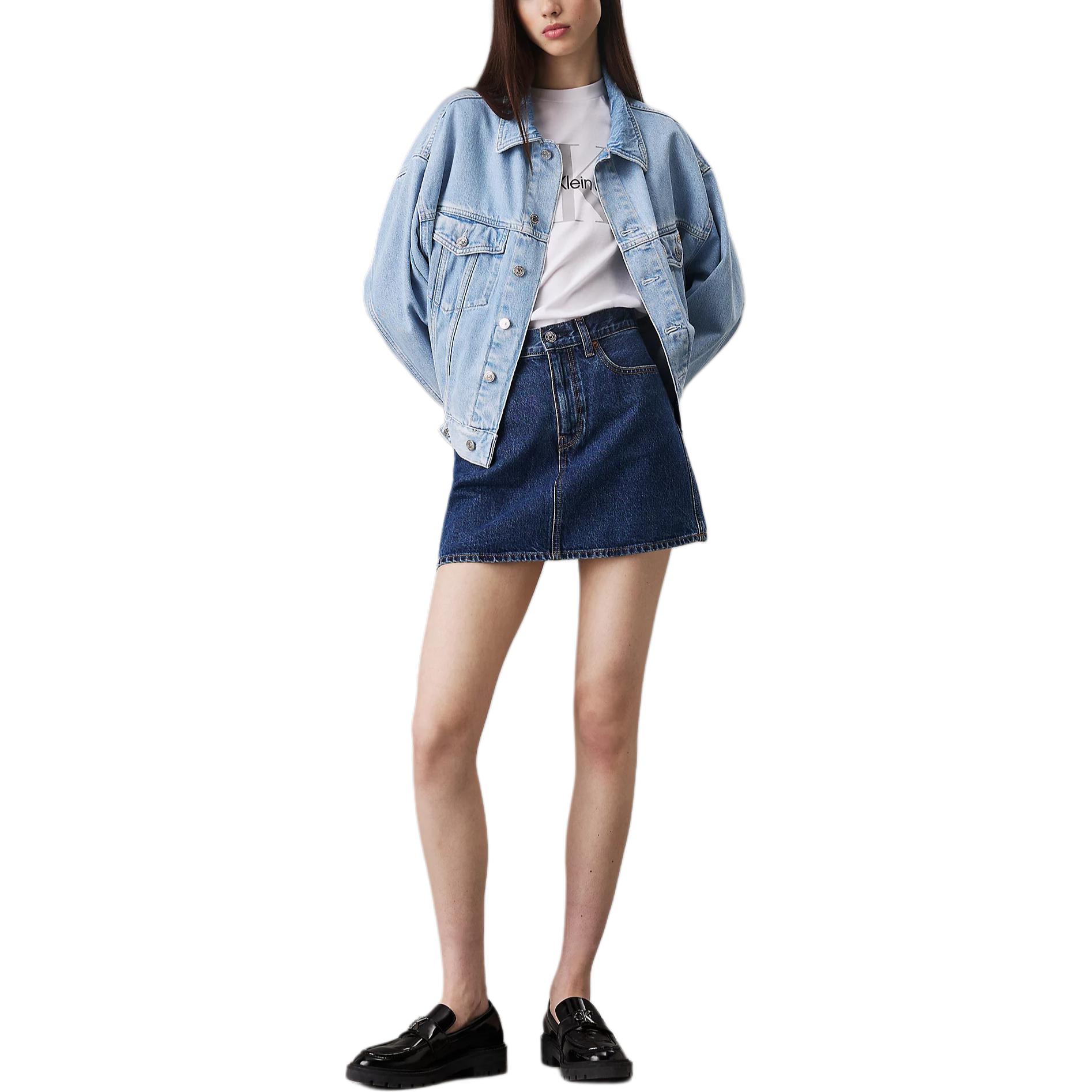Calvin Klein Джинсовая куртка женская голубая, Light Blue — фото 2