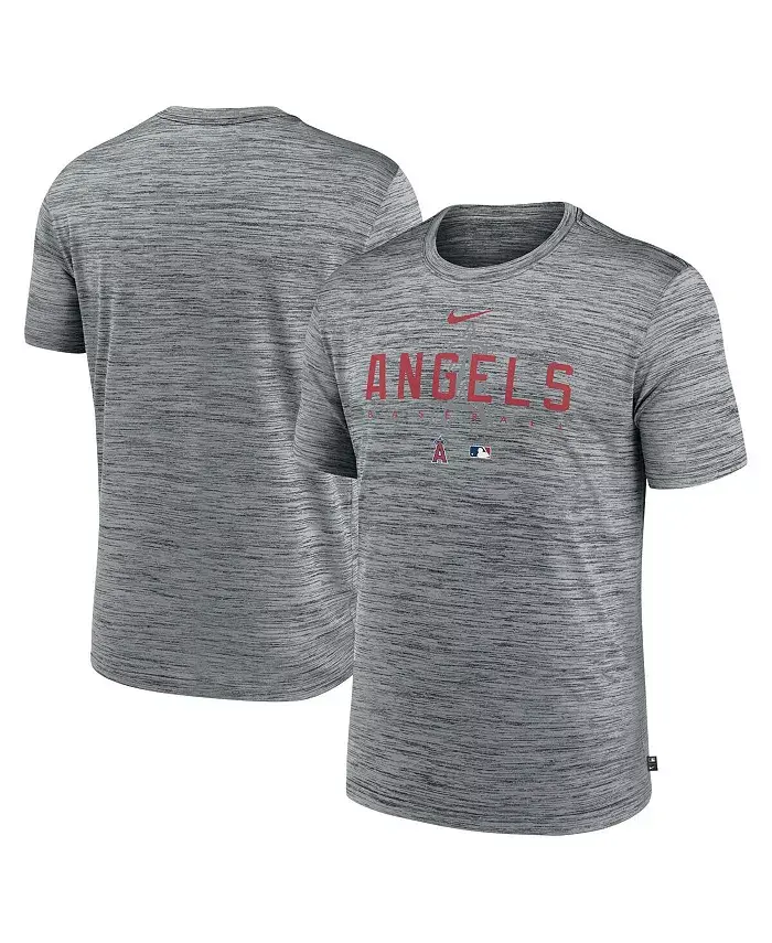 

Мужская футболка для тренировок Velocity Performance Authentic Collection Los Angeles Angels в сером меланже Nike