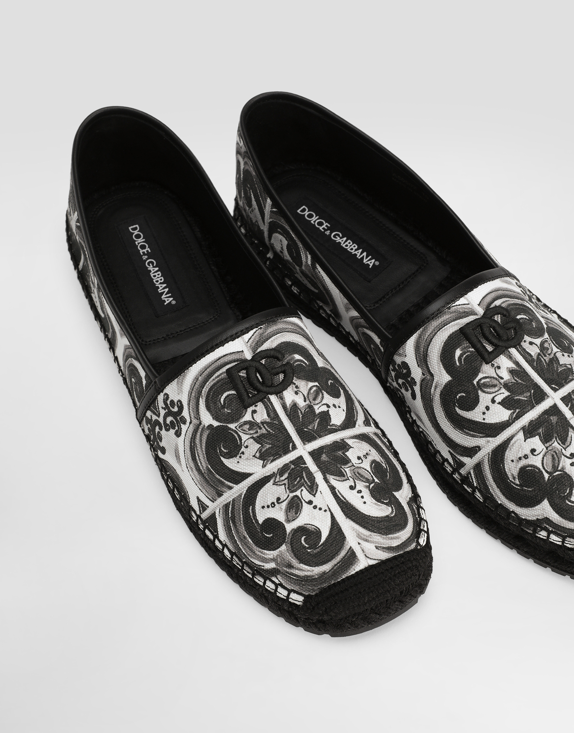Эспадрильи из холста с принтом мажолика Dolce & Gabbana, мультиколор — фото 4