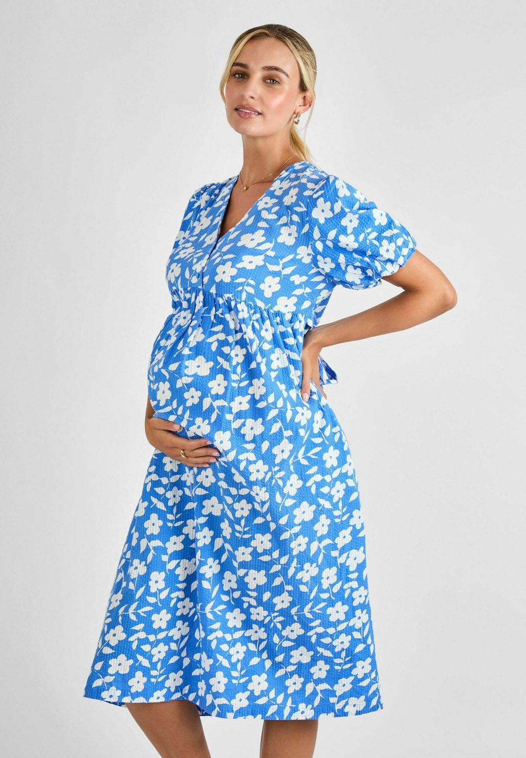 

Платье-рубашка MATERNITY FIT FLORAL PRINT MATERNITY MIDI JoJo Maman Bébé, синий