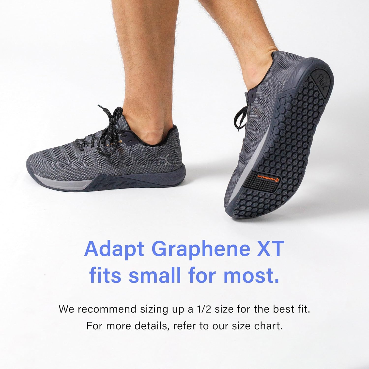 Кроссовки Flux Adapt Graphene XT Barefoot - с нулевым уклоном и широкой носочной частью для мужчин и женщин, Подошва из графена, баллистическая сетчатая верхняя часть, Для тренажерного зала Flux Footwear, Carbon — фото 2