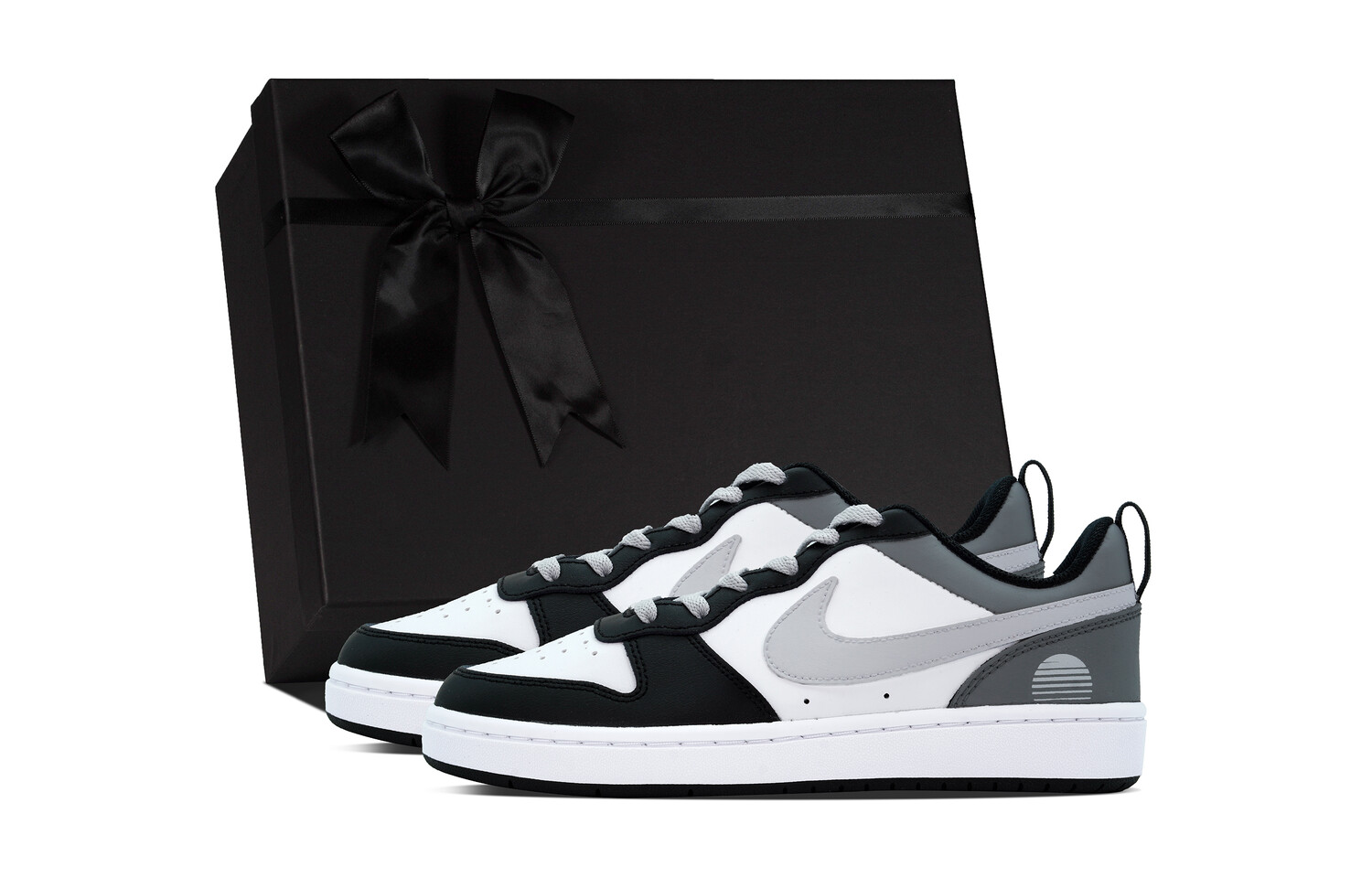 

Обувь для скейтбординга Court Borough для детей, начальная школа Nike, цвет Black White Gray