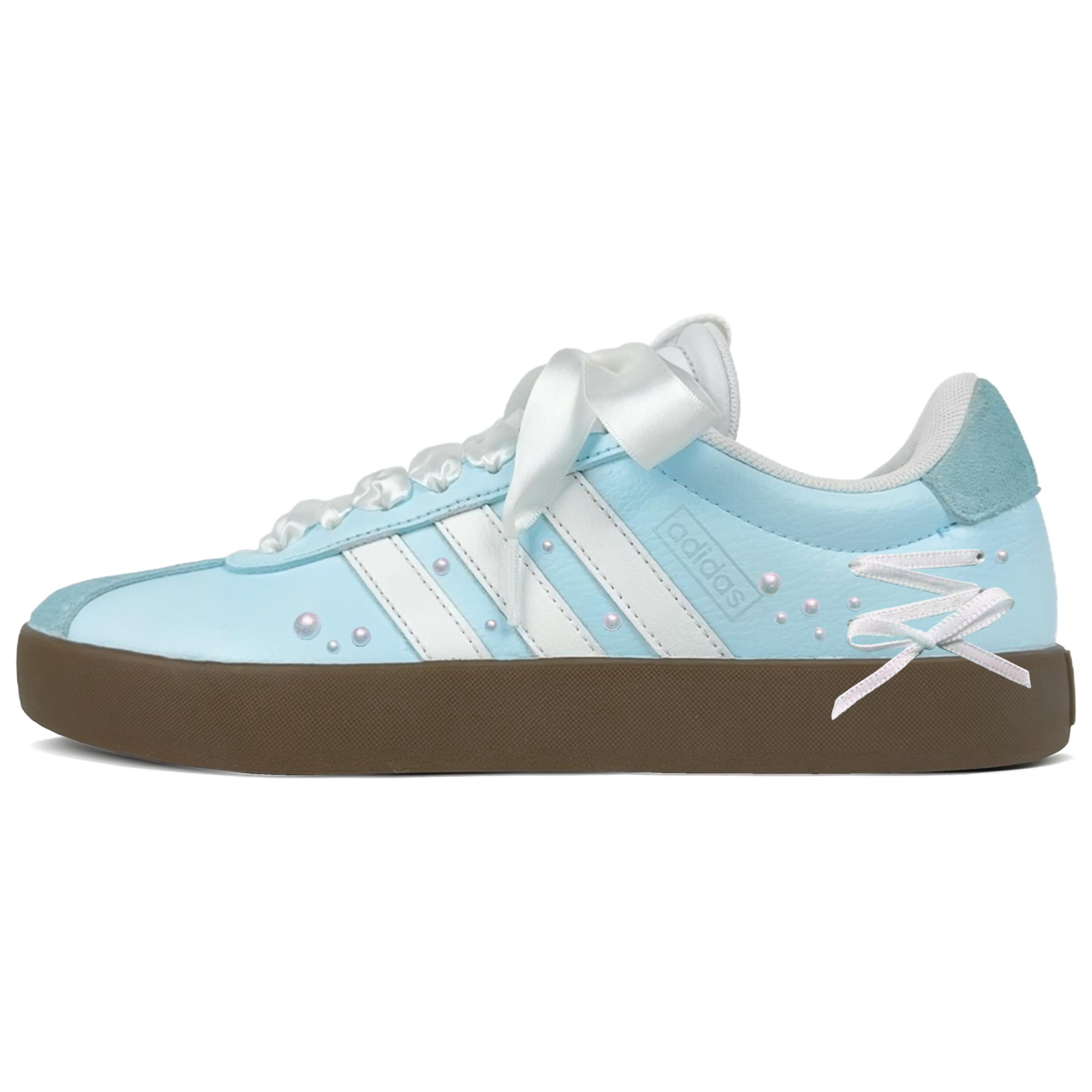 

Adidas VL COURT 3.0 Ocean Whispers Износостойкие и легкие низкие немецкие армейские кроссовки Unisex Blue