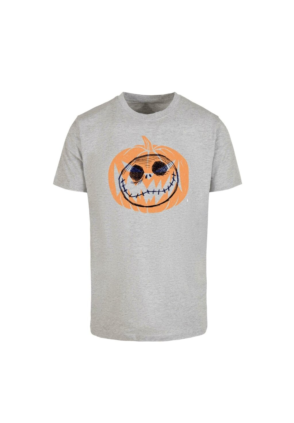 

Футболка с принтом THE NIGHTMARE BEFORE CHRISTMAS PUMKIN HEAD JACK ABSOLUTE CULT, светло-серый