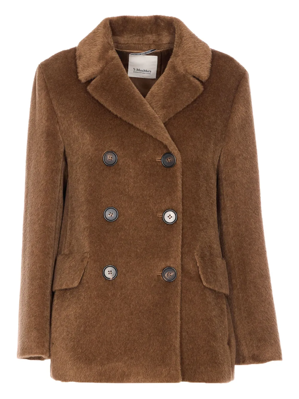 

Двубортный пиджак с начесом 'S Max Mara, коричневый