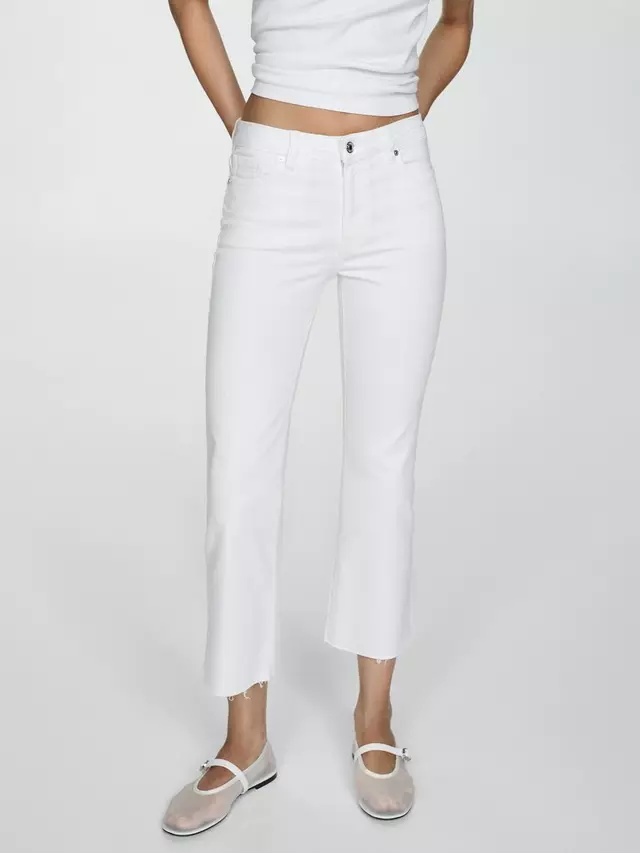 

Джинсы Mango Sienna Cropped Flared, белый