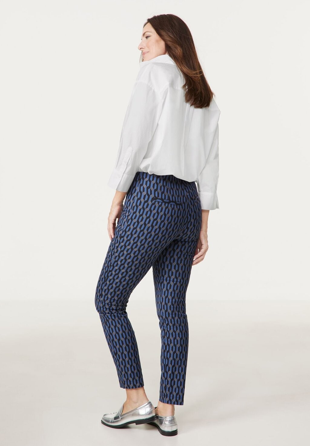 

Брюки VERKÜRZT GEMUSTERTE STRETCH Gerry Weber, темно-синий