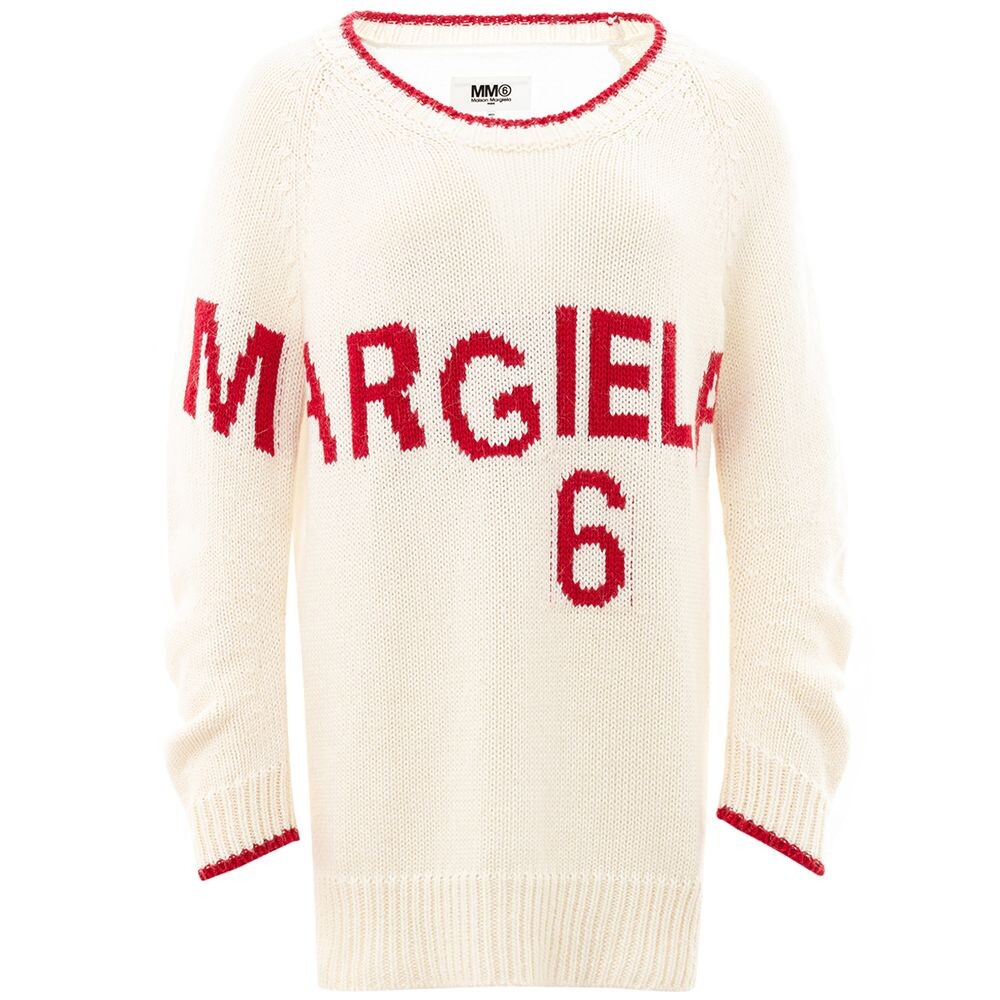 

Элегантный белый хлопковый свитер для женщин MM6 Maison Margiela