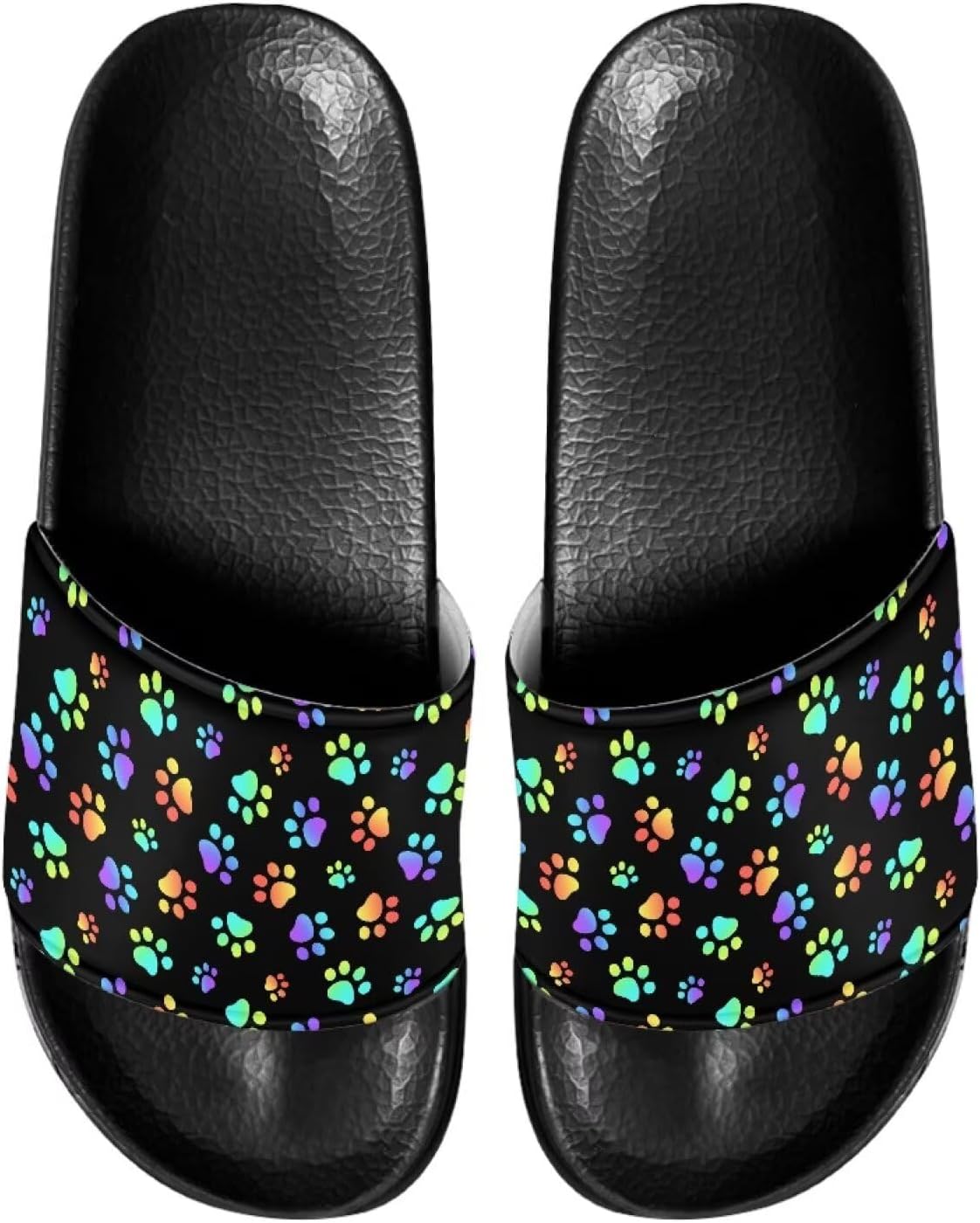 

Сандалии-шлепанцы унисекс с мягкой стелькой, удобные для женщин и мужчин, кожаные, размеры 6-13,5 Mintulipy, Colorful Dog Paw-1