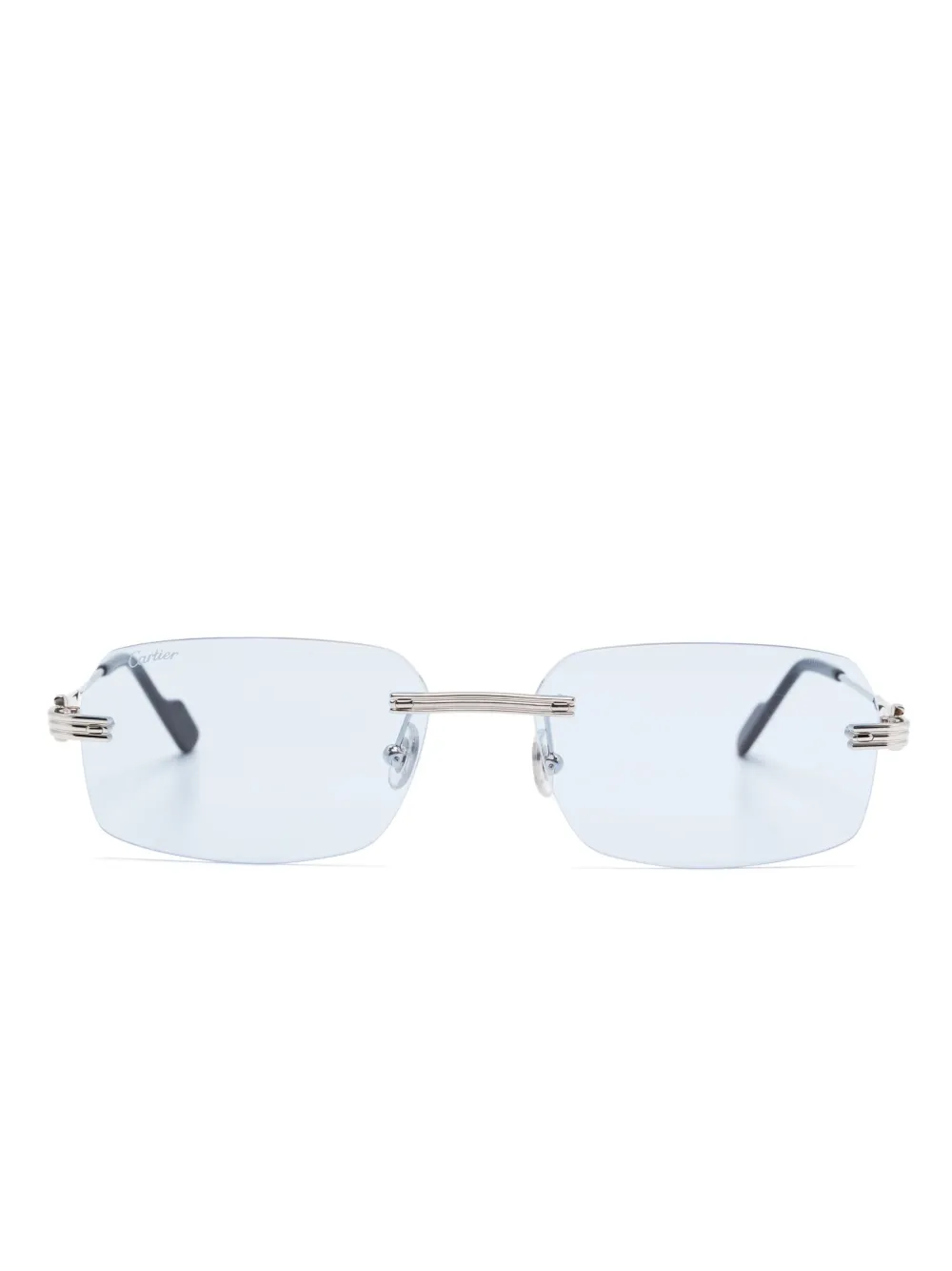 

Солнцезащитные очки в прямоугольной оправе Cartier Eyewear, серебяный