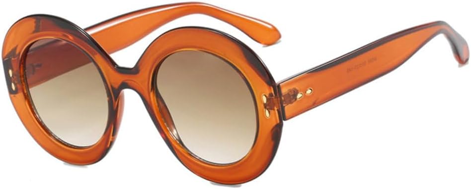 

LVTFCO Винтажные элегантные женские солнцезащитные очки с круглыми заклепками, модный дизайн, леопардовый принт, оранжевый цвет, прозрачная оправа, женские солнцезащитные очки UV400, Tea