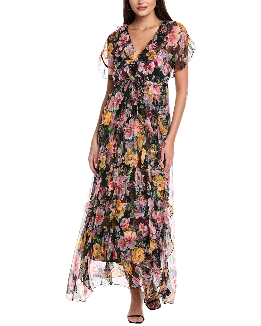 

Длинное платье Johnny Was Suri Ruffle Silk, черный