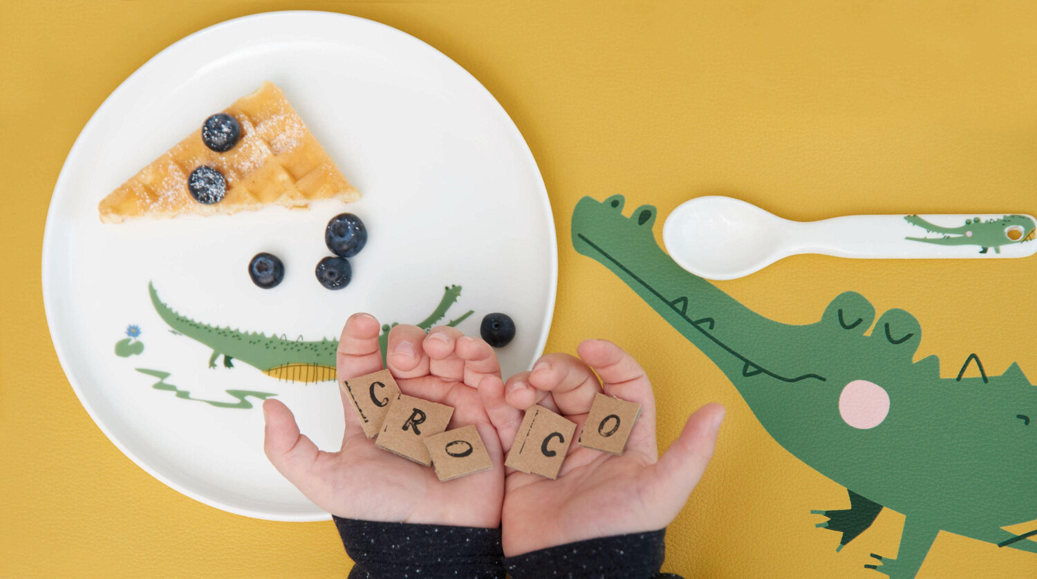 Набор детской посуды детский, croco crocodile fine bone china 4 предм., 4 предм. Asa, зеленый/белый — фото 2