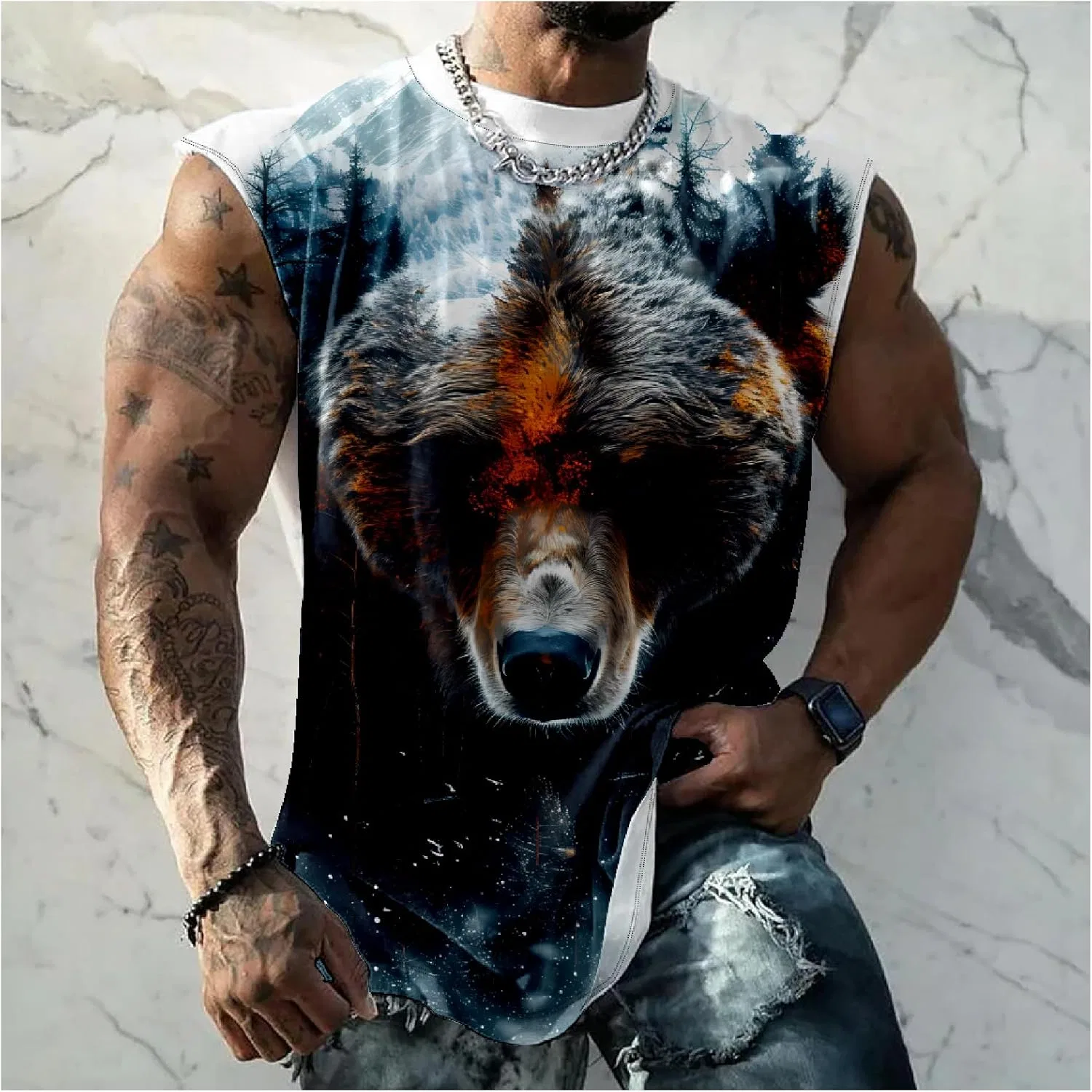 Майка с принтом Bear — фото 2