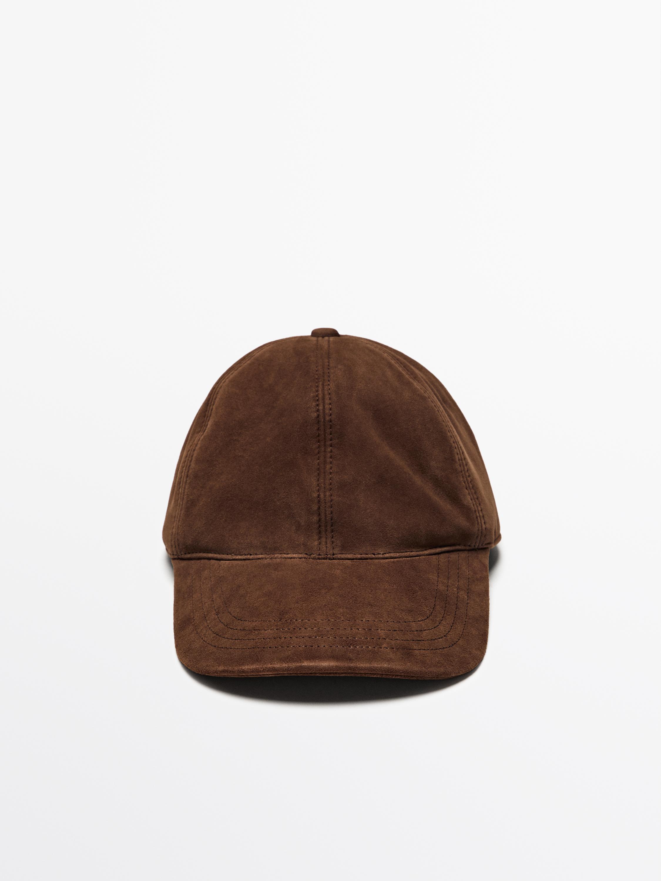 

Кепка из спилковой кожи Massimo Dutti, коричневый