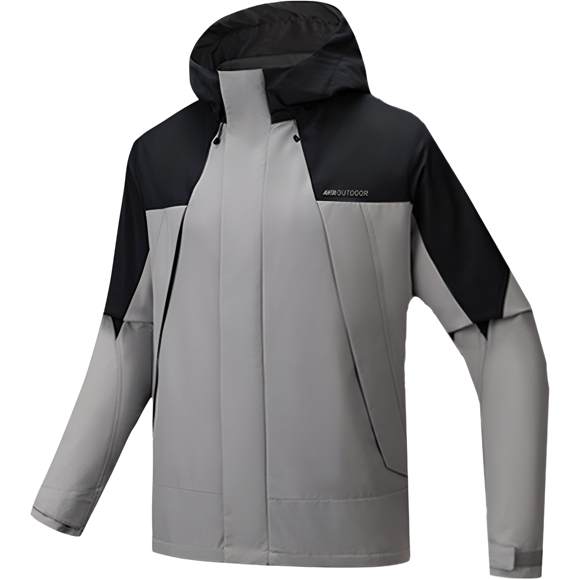 

Куртка-ветровка Sports Life Collection Waterproof And Water Repellent мужская ANTA, серый хаки/черный