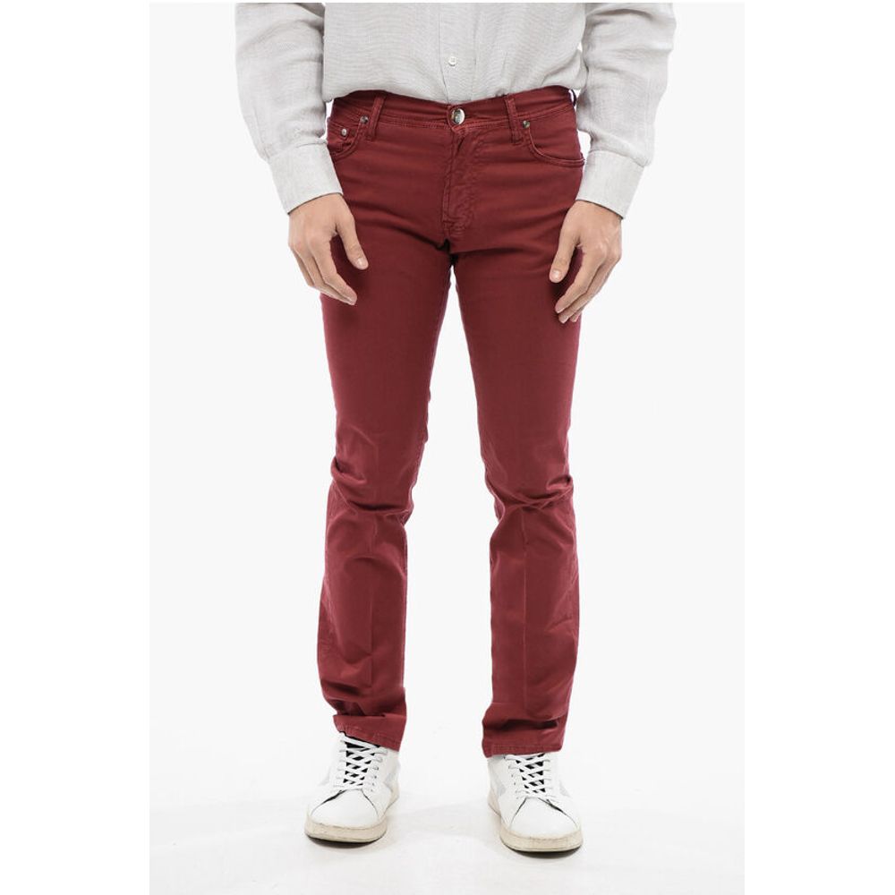 

ID LUXURY DENIM Тон-в-тон вышитые джинсы Corneliani, Red