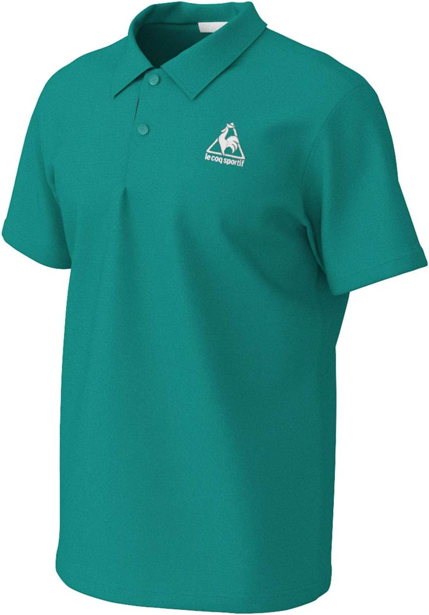 

Мужская поло-рубашка Le Coq Sportif с коротким рукавом и воротником, влагоотводящая, быстросохнущая, эластичная и с защитой от УФ-излучения