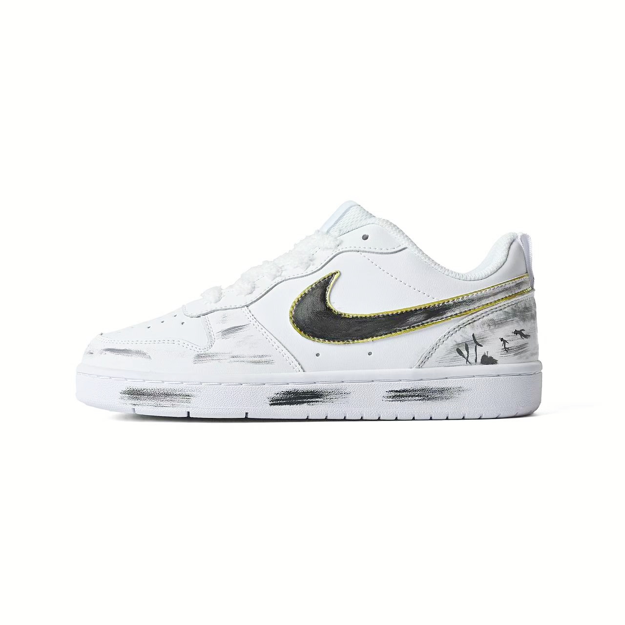 

Nike Детские скейтбордистские кроссовки Court Borough Mountain And River Carp, белые, унисекс