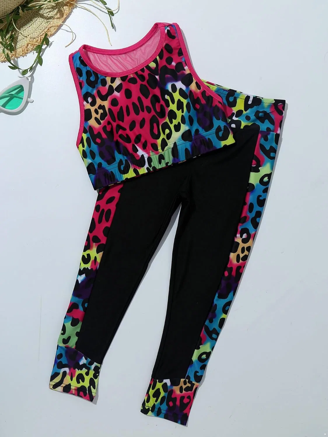Детский спортивный комплект ranrann, топ и леггинсы, Leopard — фото 3