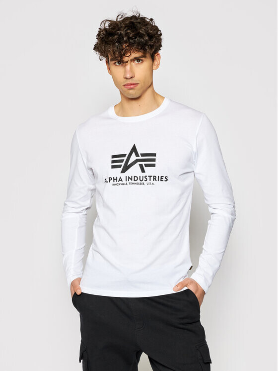 

Классический крой с длинными рукавами Alpha Industries, белый
