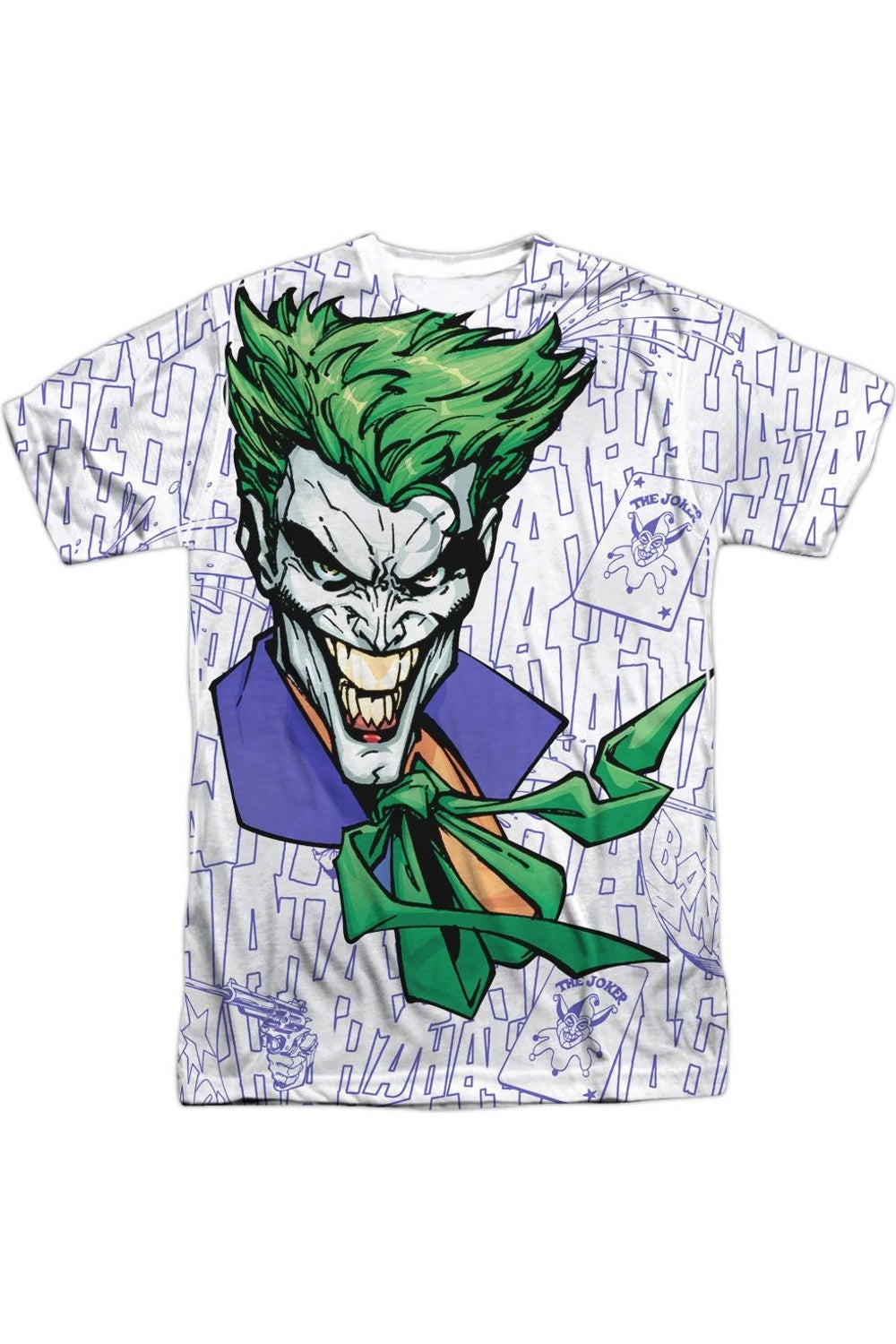 

Футболка с коротким рукавом для взрослых Batman Laugh Clown Laugh из 100% полиэстера Gildan, белый