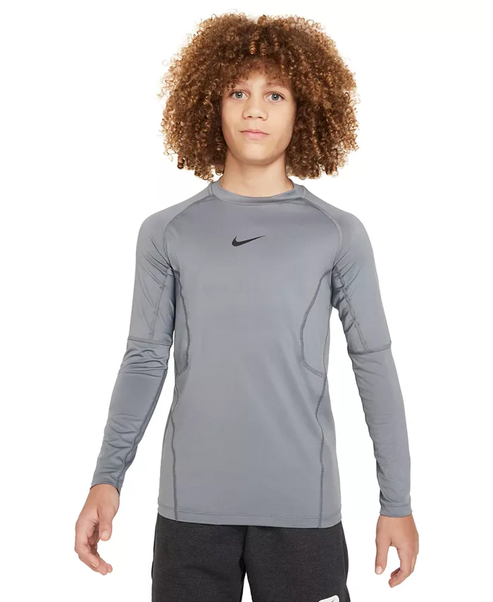 

Футболка с длинным рукавом Big Boys Dri-FIT Nike, серый